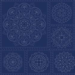 Panel SASHIKO mandala navy