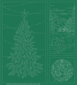 Panel SASHIKO navidad verde